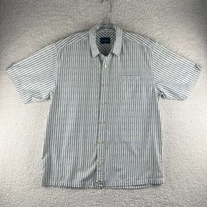 Tommy Bahama Silk Cotton Striped Shirt Men’s Large Short Sleeve